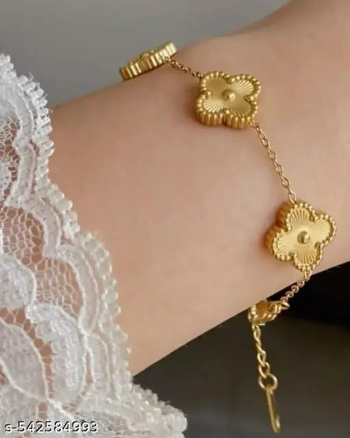 Golden Clover Charm Bracelet
