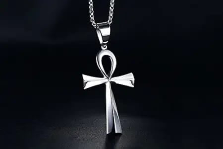 Silver Ankh Cross Pendant – Eternal Life Necklace for Men