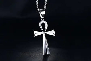 Silver Ankh Cross Pendant – Eternal Life Necklace for Men