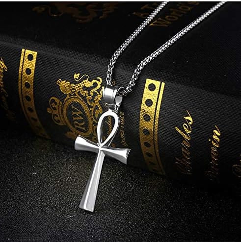 Silver Ankh Cross Pendant – Eternal Life Necklace for Men