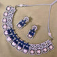 Celestial Pearl & Sapphire Blue Royal Choker Set