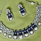 Celestial Pearl & Sapphire Blue Royal Choker Set