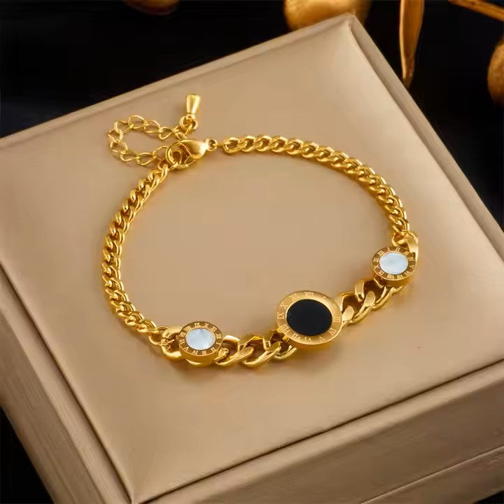 Luminara Roman numerals Bracelet -  Tarnish Resistant