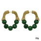 Aurora Malachite Beaded Hoop Earrings - Anti-tarnish