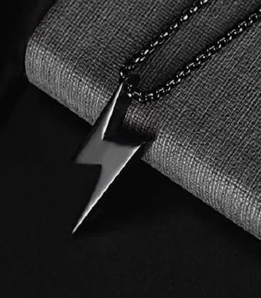 ⚡ Lightning Bolt Pendant Necklace – Bold. Minimal - (Black colour - 1 item)
