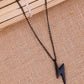 ⚡ Lightning Bolt Pendant Necklace – Bold. Minimal - (Black colour - 1 item)