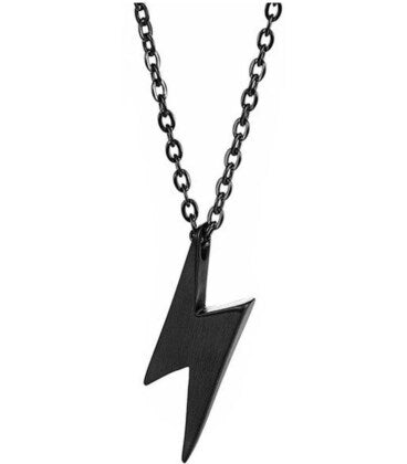 ⚡ Lightning Bolt Pendant Necklace – Bold. Minimal - (Black colour - 1 item)