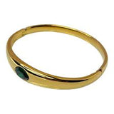 Emerald Glow Gold-Plated Bangle