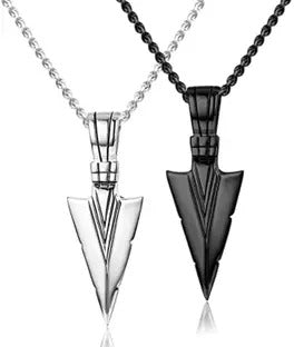 Matte Black Tribal Arrowhead Necklace – Silent Strength. Statement Style.