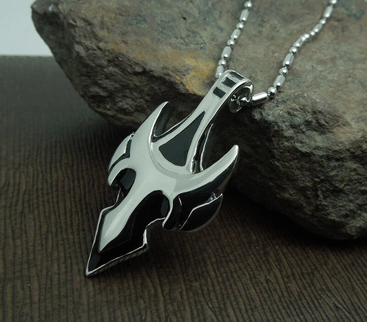 Tribal Blade Pendant – Silver Warrior Necklace for Men