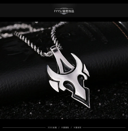 Tribal Blade Pendant – Silver Warrior Necklace for Men