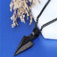 Matte Black Tribal Arrowhead Necklace – Silent Strength. Statement Style.
